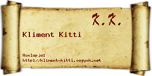Kliment Kitti névjegykártya